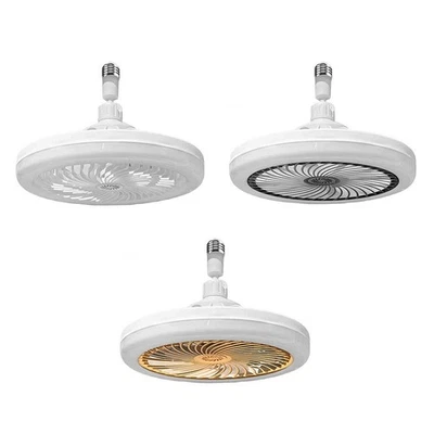 Télécommande E27 LED Ventilateur Lumière pour Chambre Ventilateur de Plafond - Photo 1/4