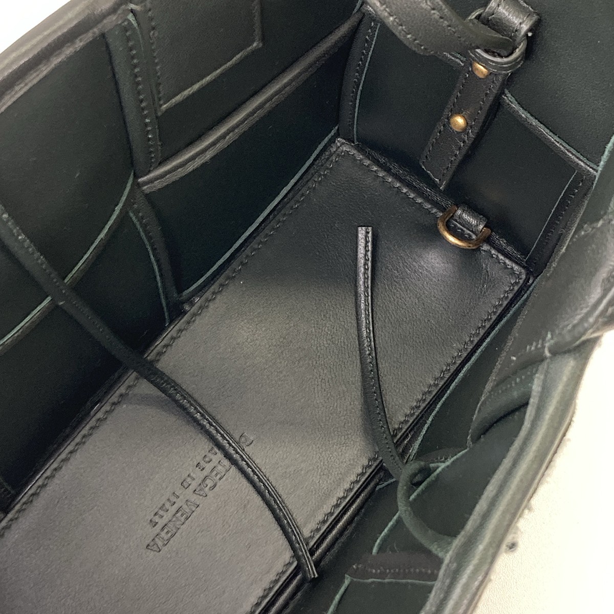 Bottega Veneta Mini Arco 2-Way Tote Tweed Leather Green Black thumbnail 9