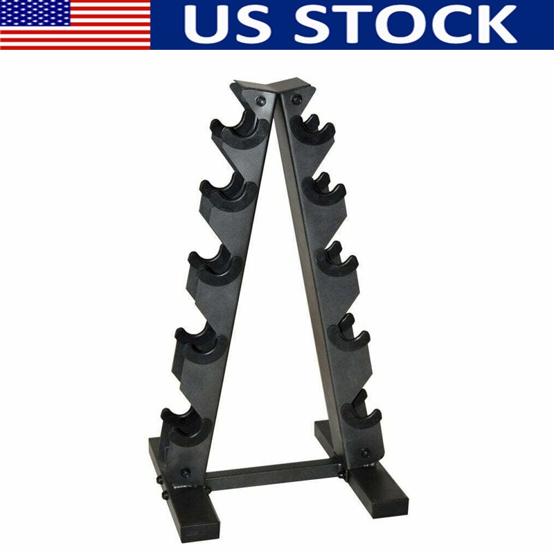 Dumbbell Rack Standing Only Weight Holder 5 Tier 200LBS Capacity Fitness Gym New