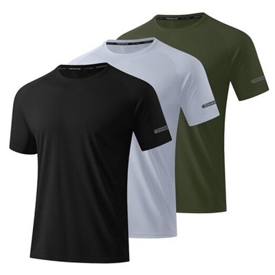 3 Pack Workout Shirts for Men Short Sleeve UPF 50+ Sun Protection Tee Moisture 