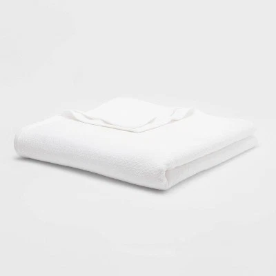 Threshold Throw Bed Blanket Oversized Cotton 92x90 Lightweight White Full/Queen