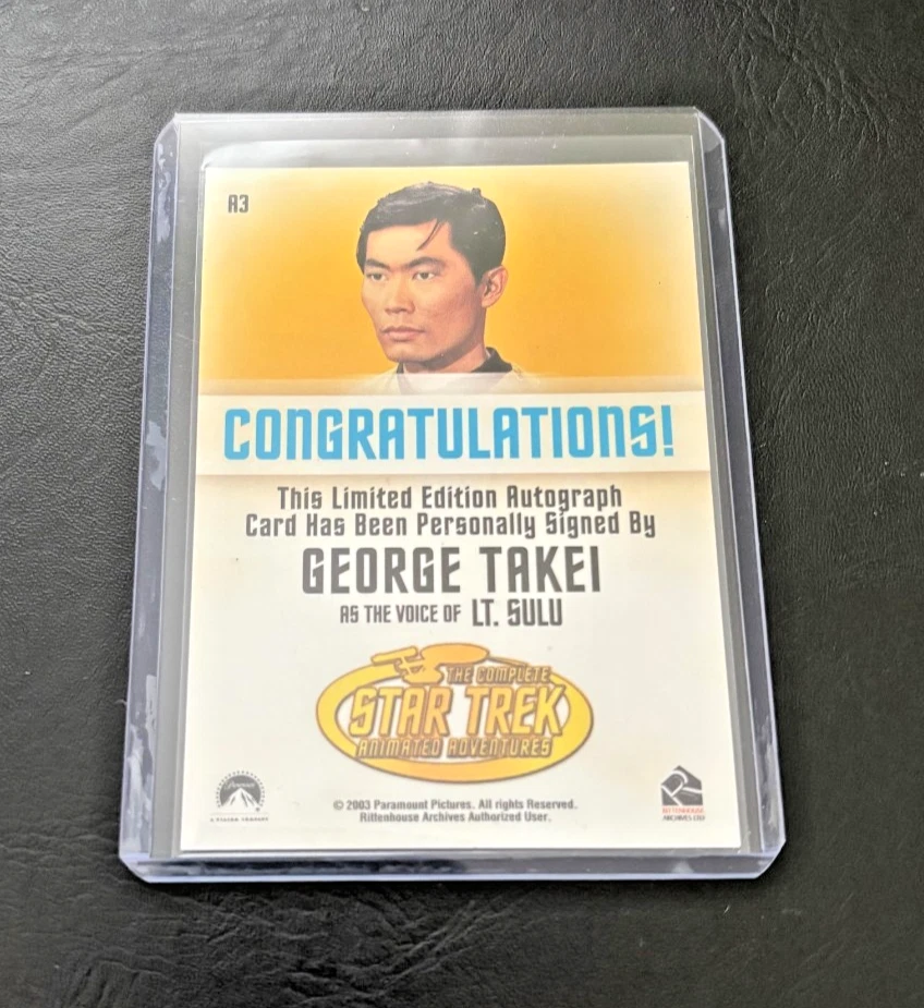 2003 STAR TREK TOS ART & IMAGES (ANIMATED) GEORGE TAKEI SULU AUTOGRAPH CARD! A3 - Image 2 of 2