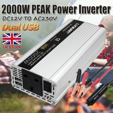 1000W 2000W Power Inverter DC 12V to AC 240V Car Converter With 2USB Camping