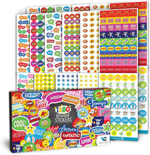 Teacher Reward Stickers   1380 Pcs / 22 Sheets   Classroom  Homeschool Incentiv
