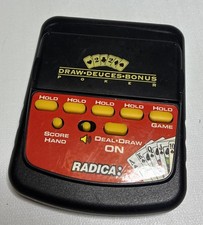 Radica Draw-Deuces-Bonus Poker Electronic Hand Held Game Model 2801 Tested