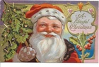 ANTIQUE EMBOSSED CHRISTMAS Postcard      SANTA CLAUS  -  "A BLISSFUL CHRISTMAS"