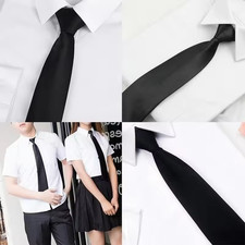 Plain Black Tie Mens Security Funeral Workwear Formal Bouncer Party Wedding UK