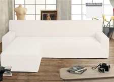 Copridivano Genius Per Divani Con Penisola Chaise Longue Modello Swing Bianco