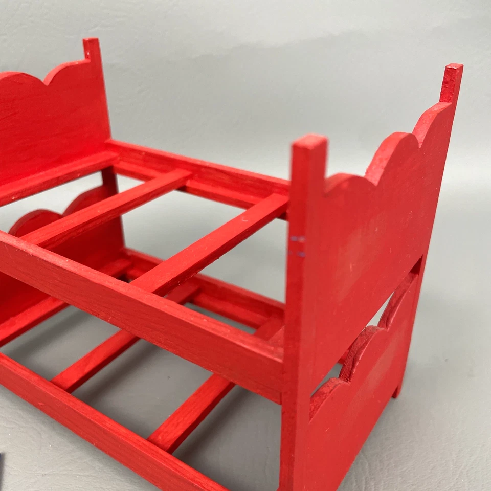 De Colección Miniatura Casa de Muñecas Niños Dormitorio Lote Litera Patchwork Ropa de Cama Lámpara Foto 4 de 4