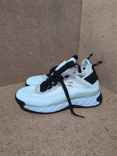 Chanel Velvet Calfskin  Mixed Fibers Sneaker Ivory W