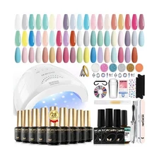 Morovan Gel Nail Polish Kit: 28 Colors Gel Nail Polish Set with U V... Fast Ship