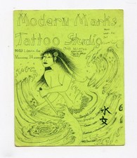 original vintage 80s modern marks manassas virginia tattoo irezumi biz card 3x4