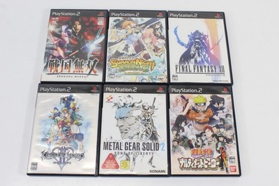 Lot 6 Metal Gear Solid 2 Kingdom Hearts II Naruto Summon Night CIB PS2 JP Japan
