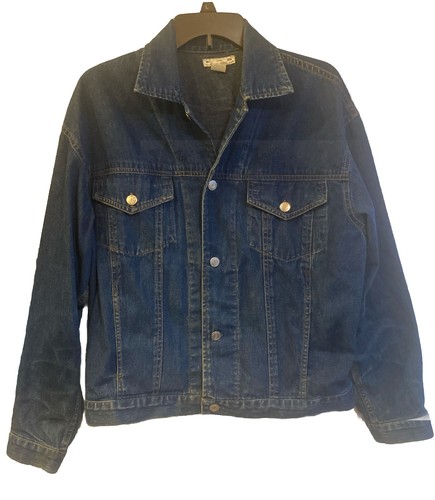 Kansai Yamamoto, Kansai Yamamoto Jean Jacket Medium Blue Vintage Embroidered Beads 100% Cotton