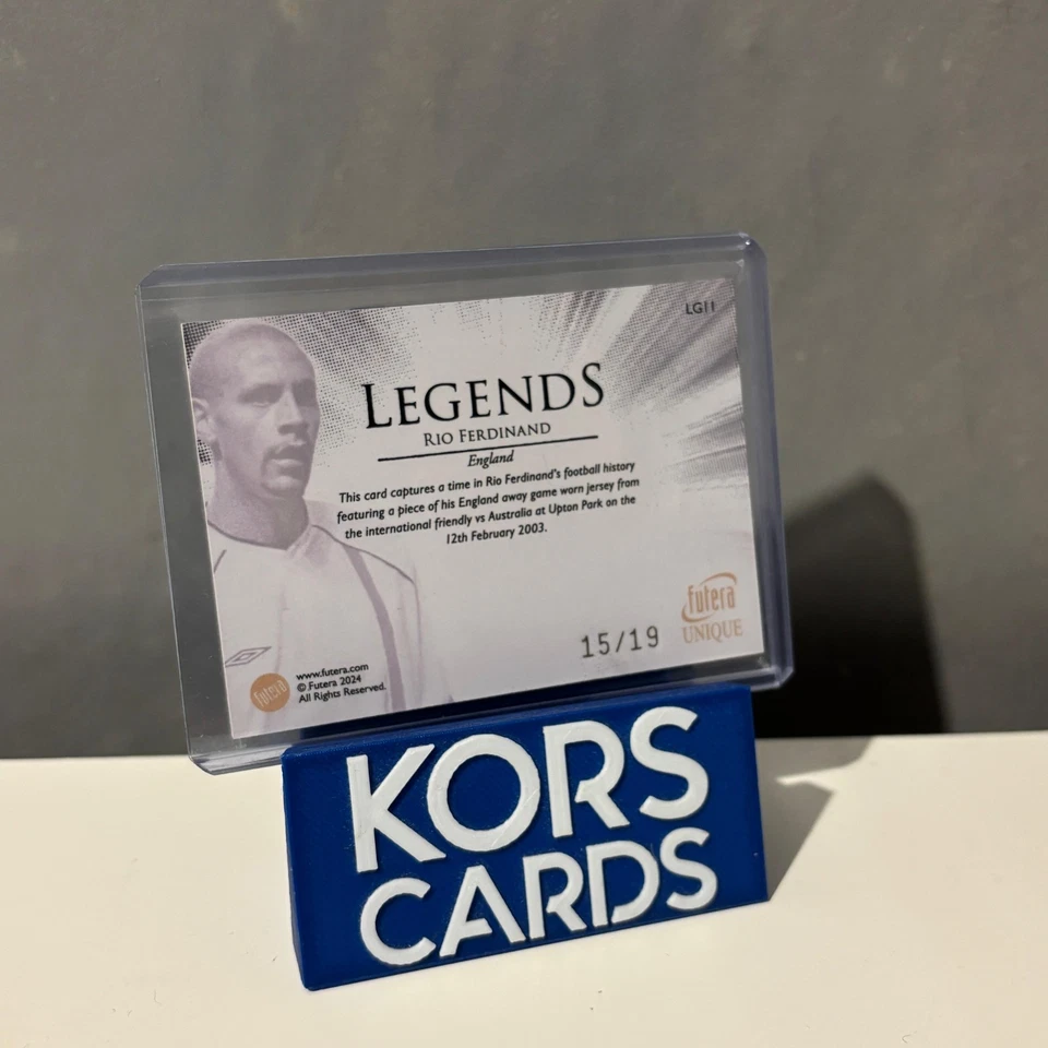 England RIO FERDINAND MATCH WORN PATCH 15/19 - 2024 FUTERA UNIQUE RELIC MAN UTD - Image 2 of 2