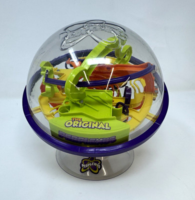 Perplexus Original 3D Maze Puzzle Sphere Ball, Clear Purple Green Yellow Orange