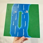LEGO 309p02 Base Plate 6552 Rocky River Island 32x32 Green Blue Water 1990’s