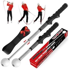 Tempo Stick Golf for Right Hand, Retractable Golf Swing Training Aid with Arm