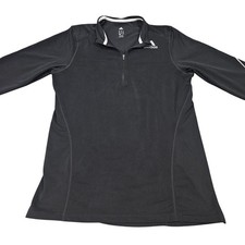 Adidas Quarter Zip Pullover Womens M Black Climalite Golf Running Activewear