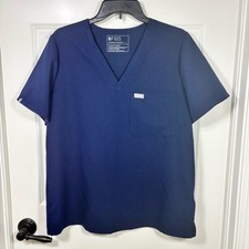 Figs Technical Collection Catarina One-Pocket Scrub Top Women  s L Navy Blue