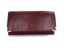 Cartier Clutch Bag Must Line - Bordeaux Leather Unisex Second Bag