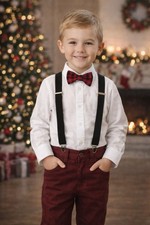 Boys' Suspender Set - Cat  Jack  - Red Plaid: Elastic Adjustable Straps