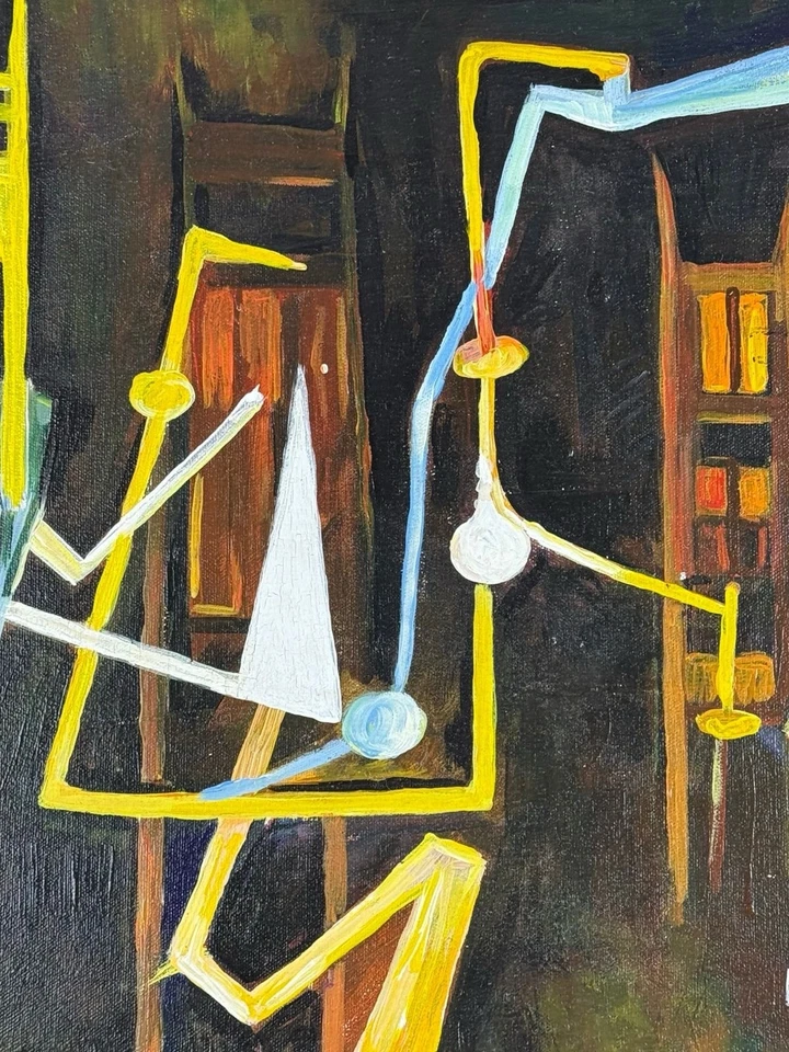 Pintura al óleo sobre lienzo Wifredo Lam (hecha a mano) firmada y estampada Foto 4 de 4