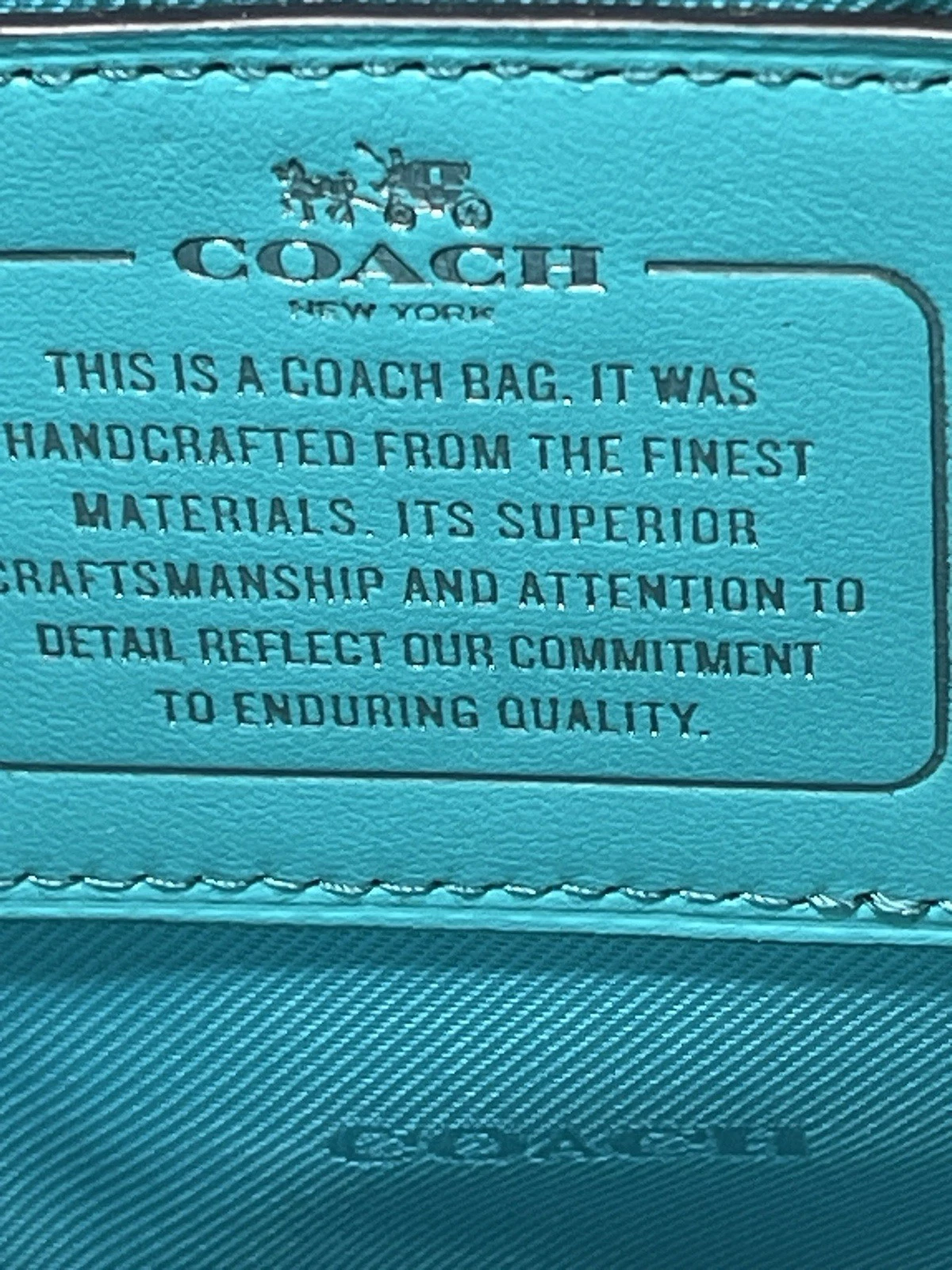 Coach Chelsea tracolla spalla turchese coccodrillo pelle goffrata 37733 nuova con etichetta