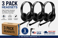 3 Pack Classroom Headphones with Microphone K-12 Student Headsets