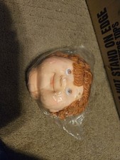 Vintage 6 Inches Brown Yarn Hair Head Boy Doll Fibre Craft Mitzy Doll