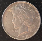 5. 1922 Peace Silver Dollar, VG, Ungraded