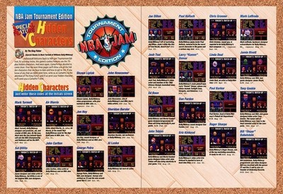 1994 NBA Jam TE Hidden Characters Original Advertisement / Retro Promo vr2