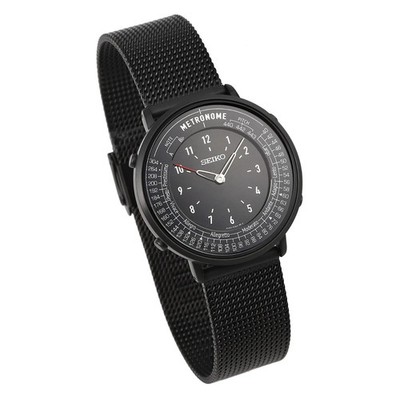 NEW SEIKO Metronome Watch Standard Line Metal Mesh Black SMW009A