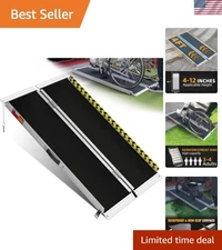 4FT Portable Aluminum Wheelchair Ramp - Safe Non-Slip Access for Home & Car