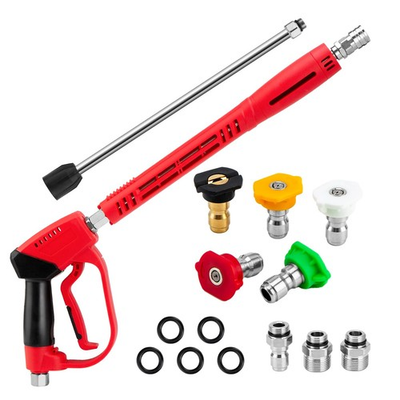 #ad Pistola De Alta Presion 5000 PSI Con Vara De Extension Y Boquillas Lujo $51.55