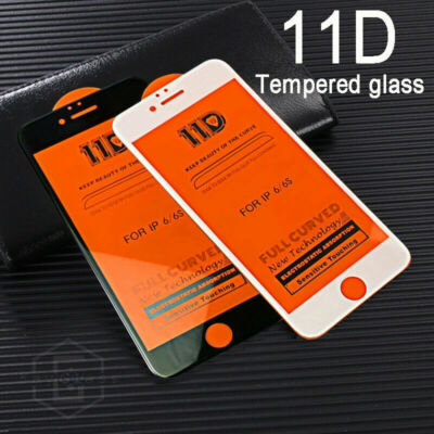 2x Panzerfolie iPhone 7 / 8 / Plus Glas 11D Display 9H Schutzglas weiss schwarz