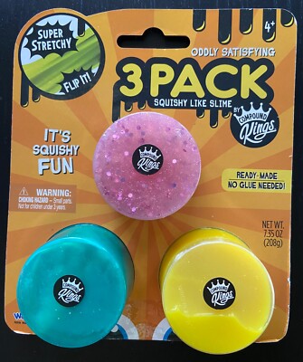 FREE SHIPPING! NIB! Oddly Satisfying 3 Pack Squishy Like Slime Super Stretchy