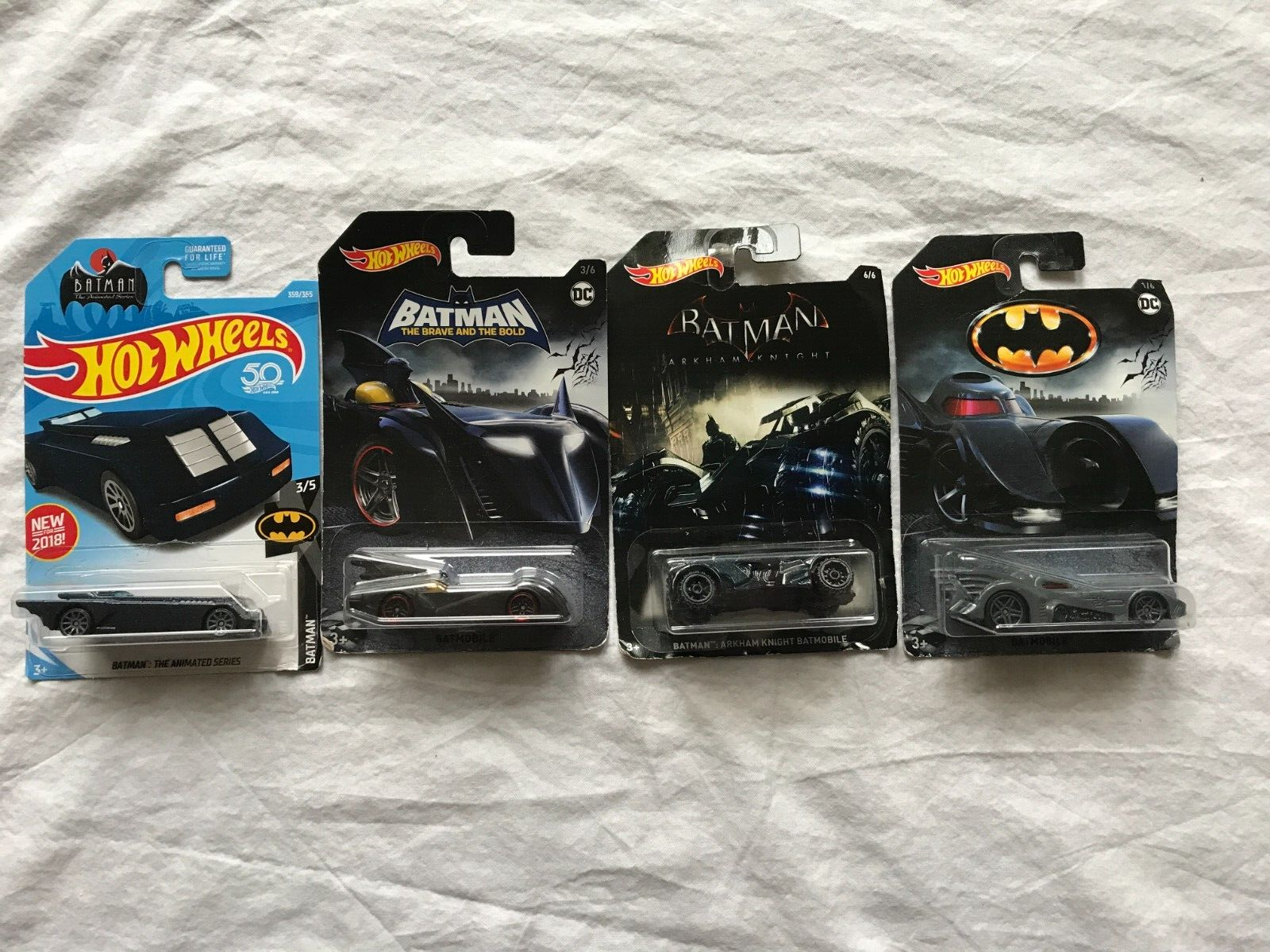 Lot of 4 Hot Wheels Batman Arkham Knight Brave Bold Animated Cars NEW
