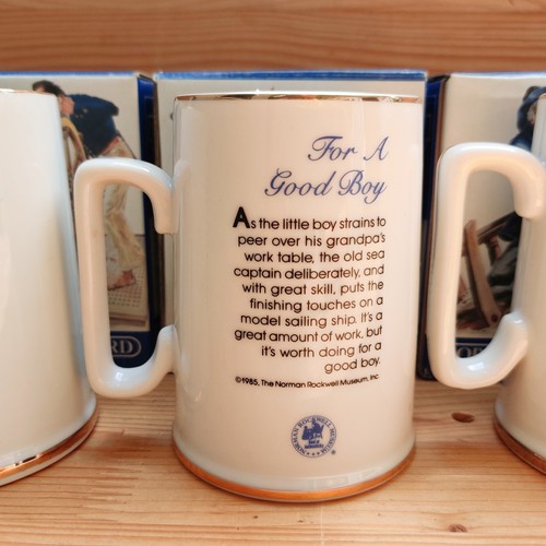 Vintage Norman Rockwell Seafarers Collection Long John Tankard Becher Set 24K Gold 1985 - Bild 10 von 14