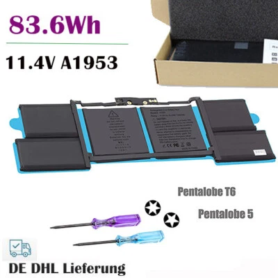 MARKENLOS A1953 Akku Für MacBook Pro 15" Touch A1990 Mitte 2018 2019 EMC 3215 3359 83.6Wh