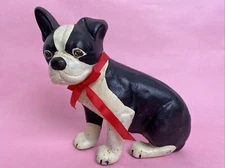 Vintage Boston Terrier or French Bulldog Cast Iron Door Stop