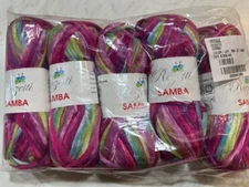 Rozetti Samba Solid Yarn - 5 skeins  in shades of pink, purple, green
