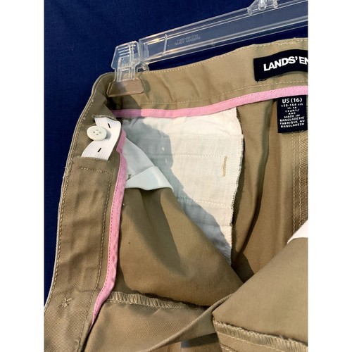 Lands' End Girls Khaki Uniform Shorts Size 16 Adjustable Waist Bermuda Style - Picture 6 of 7