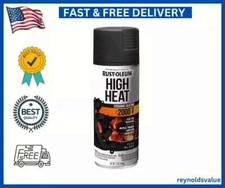 HIGH HEAT Flat Black Automotive Spray Paint Oil Resistant Exhaust Engine Enamel
