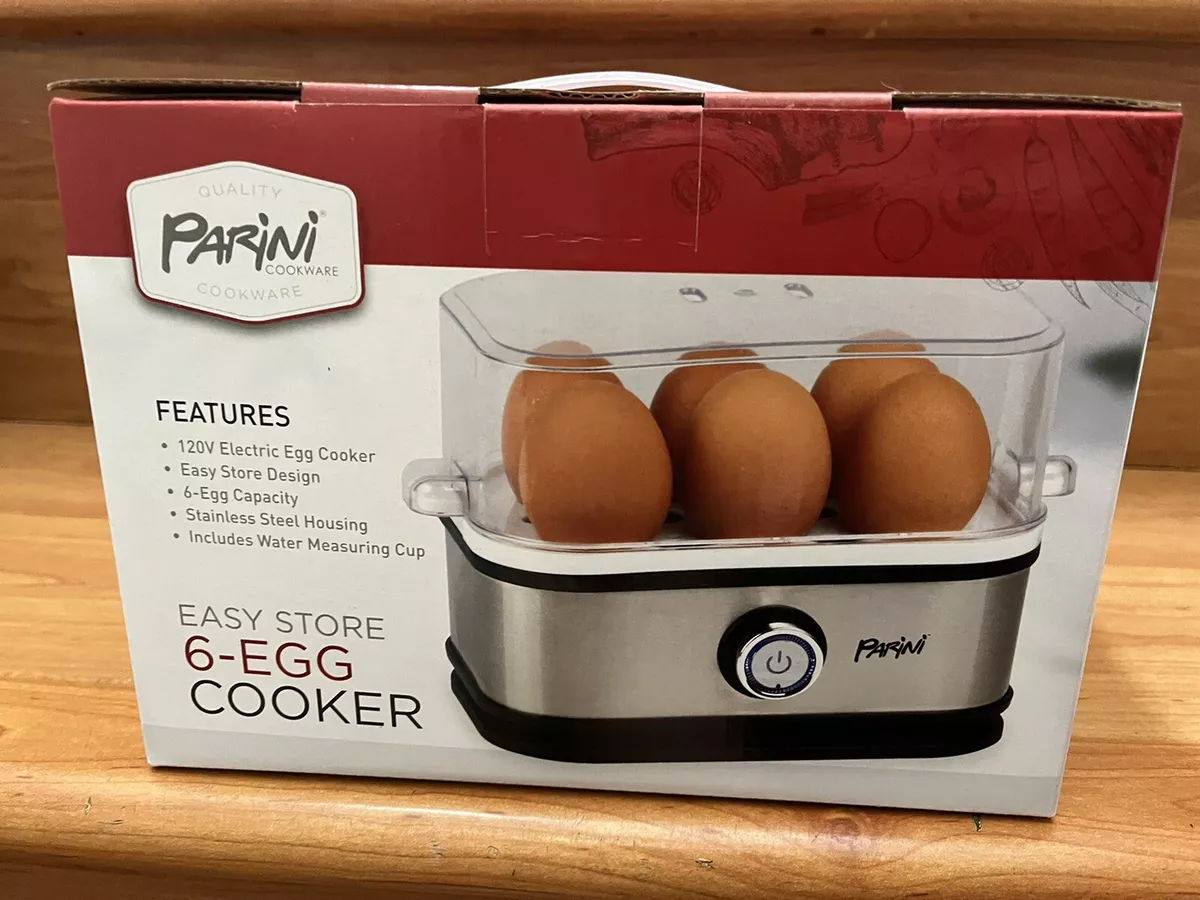 Parini Cookware Easy Store 6-Egg Cooker 120V Stainless Steel - New/Box