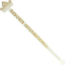 Resorts International Hotel Casino, Atlantic City, vintage swizzle stick stirrer