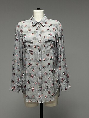 Primark size 12 check floral shirt printed womens ladies ex-stock