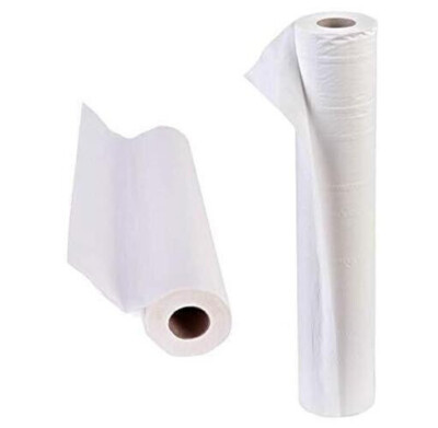 2 x Hygiene Couch Bett Papierrolle Tissue weiß 20'' Rollen 40m gelocht 2-lagig