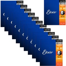 Elixir Nanoweb 12052 Light Coated Electric Guitar Strings 10-46 (12-Pack)
