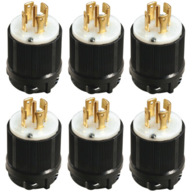 NEMA L21-30 Grounding Locking Plug, 30A 120/208V AC, 4 Pole 5 Wire, cUL Listed